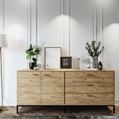 Riga skänk - Ek/svart