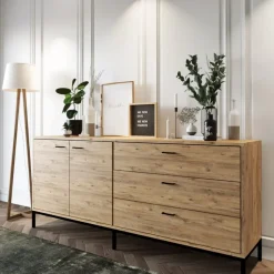 Riga skänk - Ek/svart