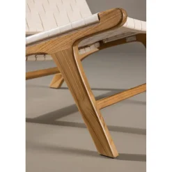 Rike loungestol - Cream PU/teak