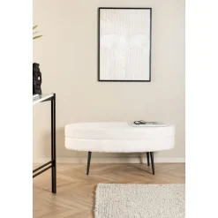 Rino sittpuff - Vit teddy