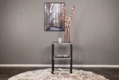 Rise sängbord - Svart/betongimitation