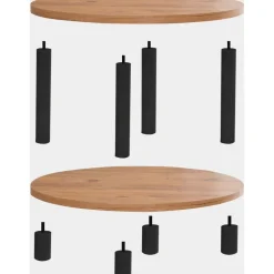 Roby soffbord Ø70 cm - Svart/furu