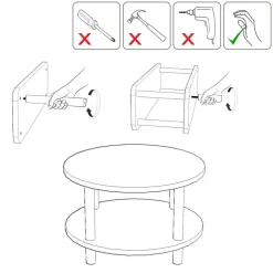 Roby soffbord Ø70 cm - Svart/furu