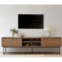 Rodez TV-bänk 180 cm - Valnöt/svart