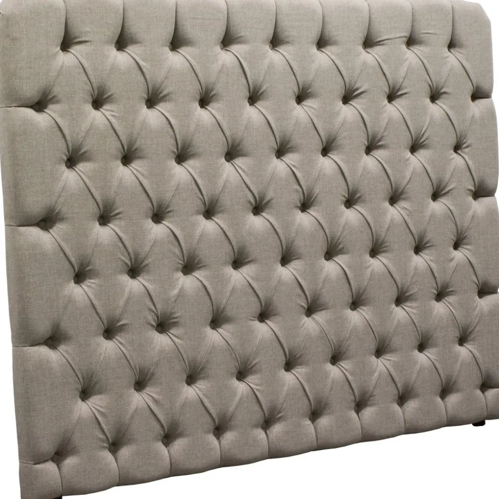 Romance sänggavel med knappar 160 x 160 cm - Gråbeige