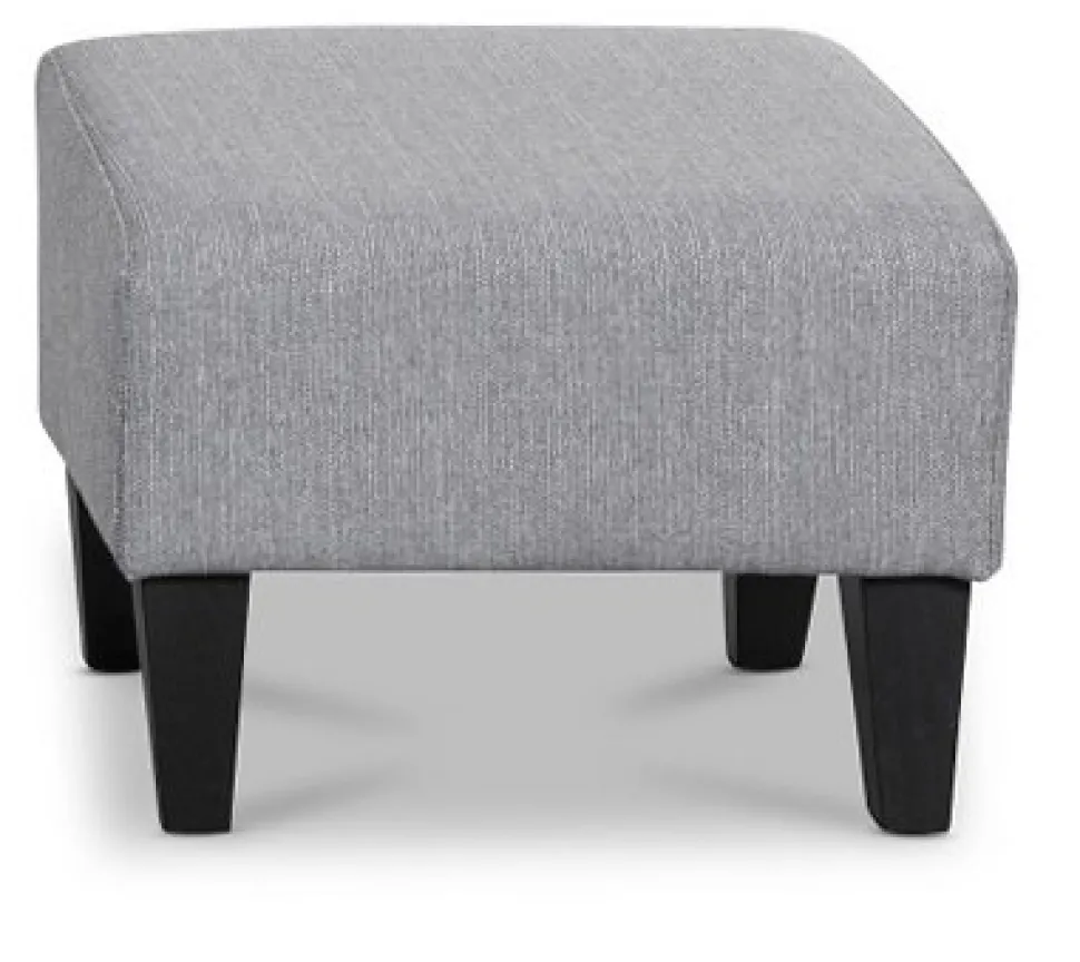 Rondö fåtölj med fotpall - Ljusgrå