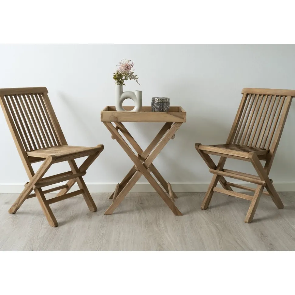 Ronda brickbord 39 x 29 cm - Teak + Textilskydd för utemöbler