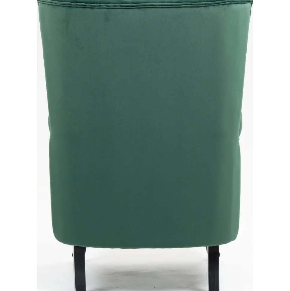 Öronlappsfåtölj i grön sammet