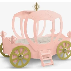 Rosa prinsessvagn barnsäng - 90 x 190 cm