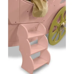 Rosa prinsessvagn barnsäng - 90 x 190 cm