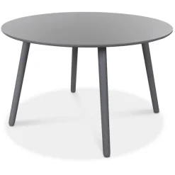 Rosvik matgrupp grått runt bord med 4 st svarta Karl Pinnstolar - Grå / Svarta + 3.00 x Möbeltassar