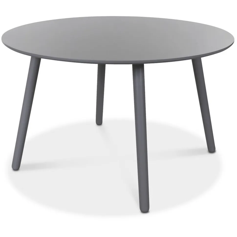 Rosvik matgrupp grått runt bord med 4 st svarta Karl Pinnstolar - Grå / Svarta