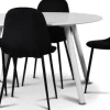 Rosvik matgrupp, matbord med 4 st Carisma sammetsstolar - Vit/Svart