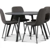Rosvik matgrupp, matbord med 4 st Smokey matstolar - Svart/Vintage + 4.00 x Stolsdyna