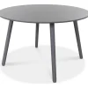 Rosvik runt grått matbord Ø120 cm + Möbeltassar