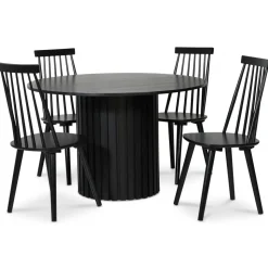 Runt matbord Ø120 cm svartbets