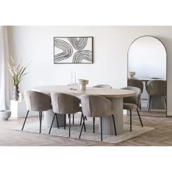 Safira matstol - Beige bouclé