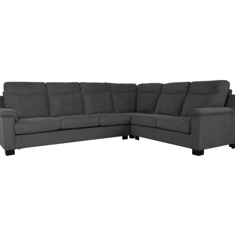 Salem hörnsoffa i mörkgrått tyg