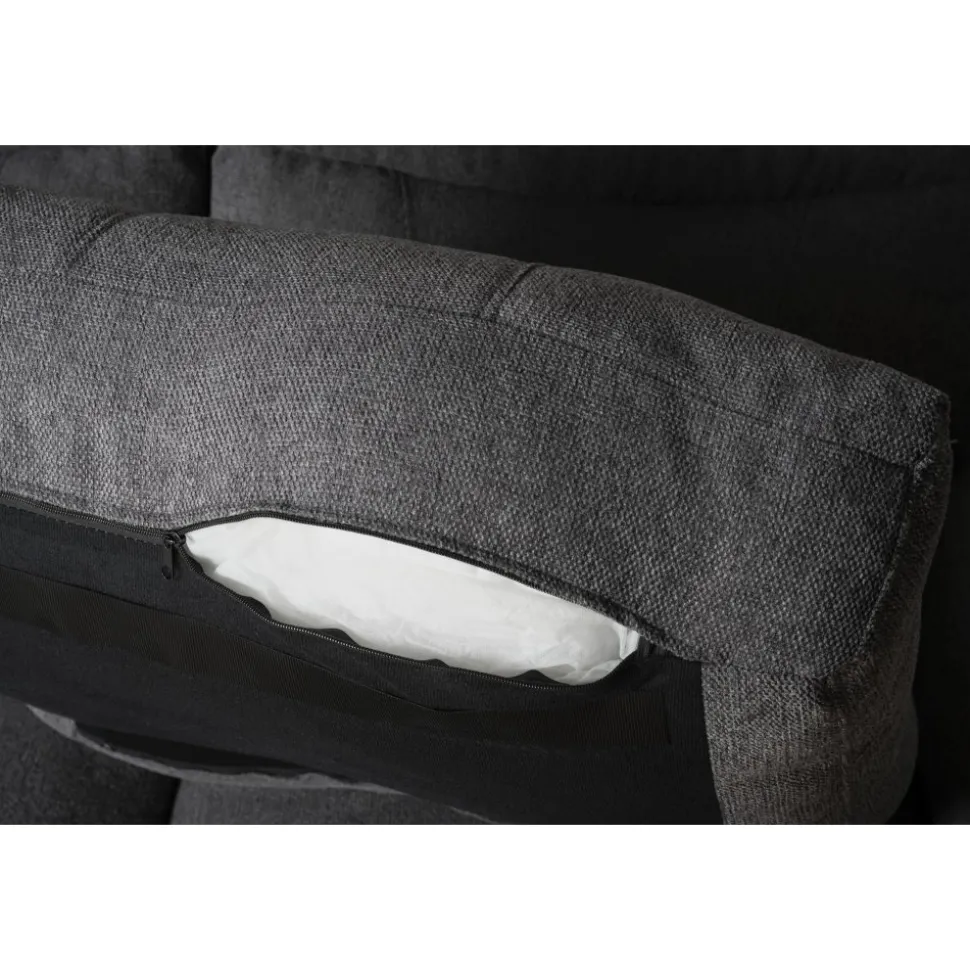 Salem hörnsoffa i mörkgrått tyg