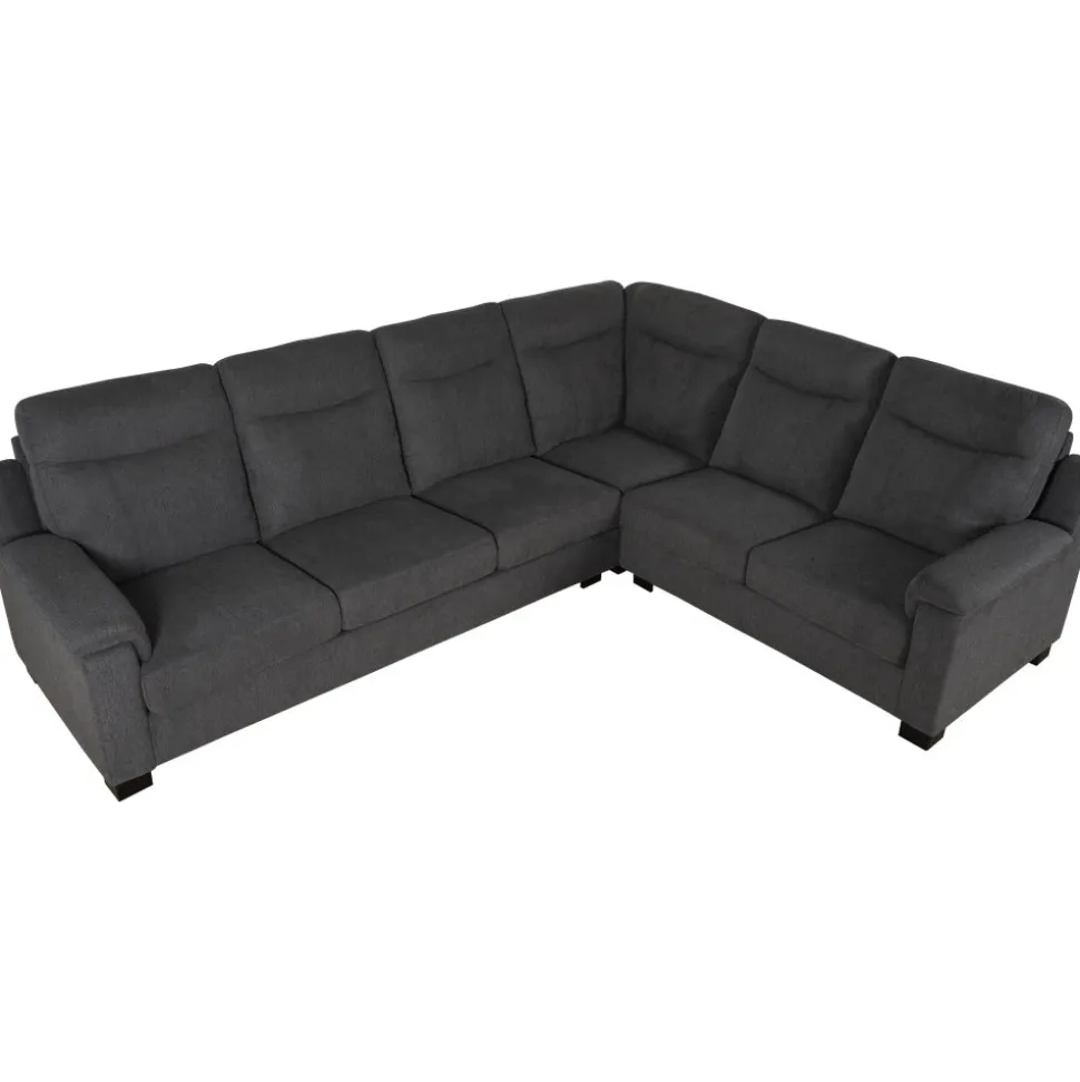 Salem hörnsoffa i mörkgrått tyg