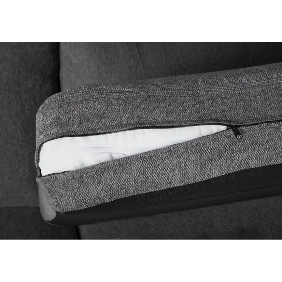 Salem hörnsoffa i mörkgrått tyg