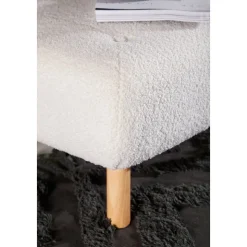 Salina sittpuff - Vit teddy