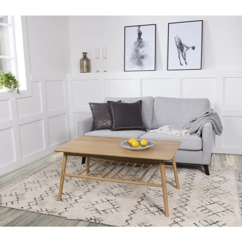 Saltö soffbord i oljad ek med hylla - 110 x 60 cm + Fläckborttagare för möbler