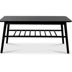 Saltö soffbord med hylla 110 x 60 cm - Svart + Möbeltassar