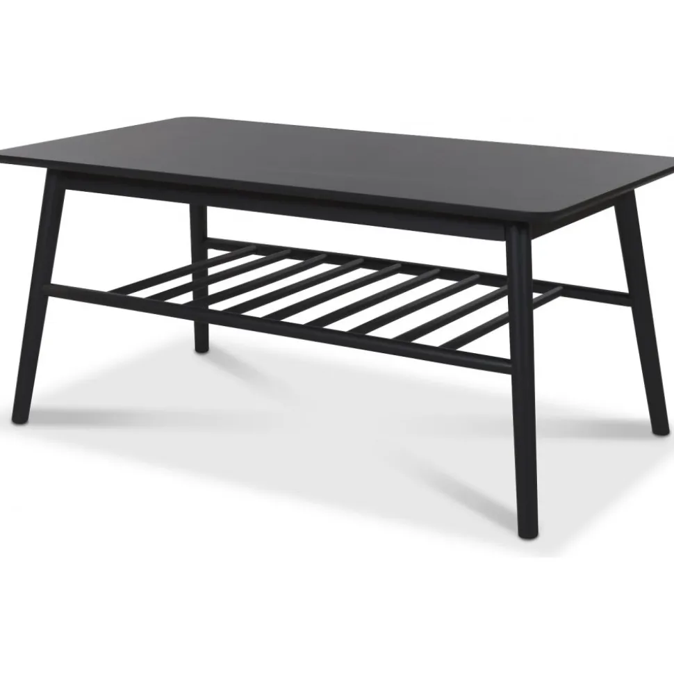 Saltö soffbord med hylla 110 x 60 cm - Svart