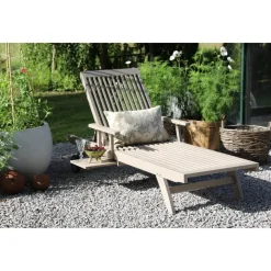 Saltö solstol fällbar rygg - Grå teak