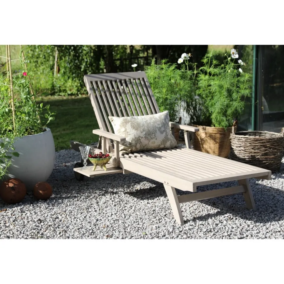 Saltö solstol fällbar rygg - Grå teak