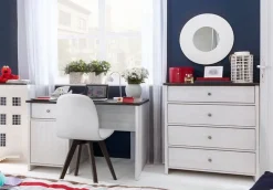 Salvador skrivbord 120 cm - Vit/svart + Möbeltassar