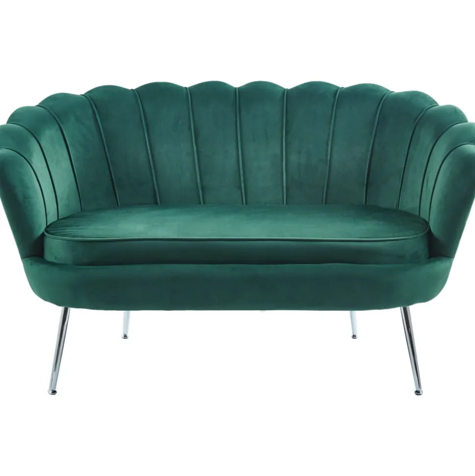 Sammets soffa grön 2-sits - Kingsley + Textilrengöring för möbler