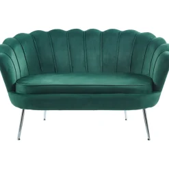Sammets soffa grön 2-sits - Kingsley + Möbeltassar