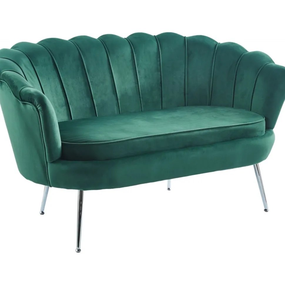 Sammets soffa grön 2-sits - Kingsley + Möbeltassar