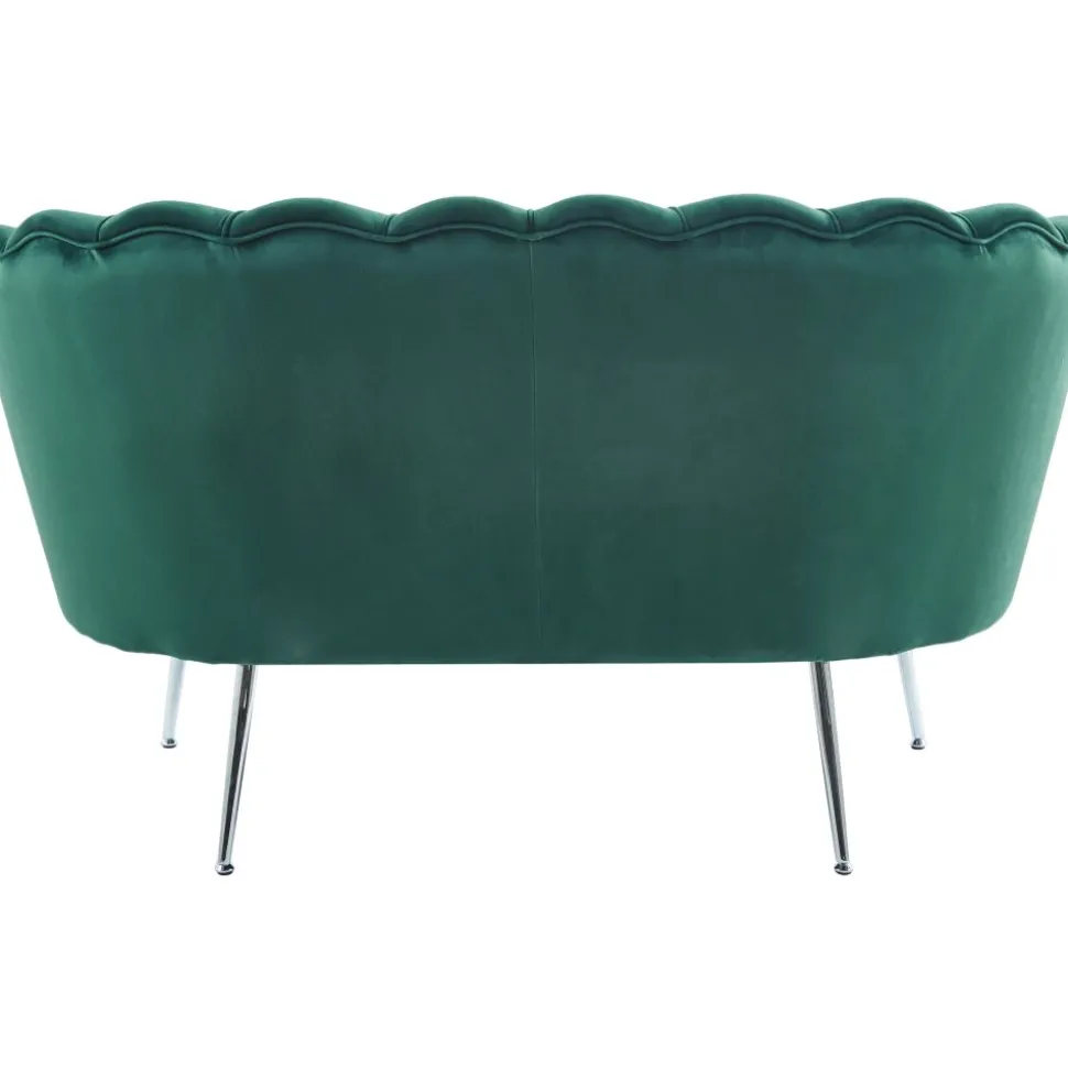 Sammets soffa grön 2-sits - Kingsley + Möbeltassar