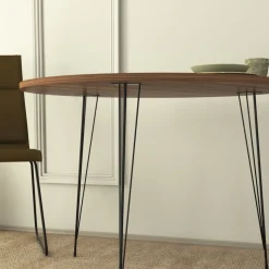 Sandalf matbord 90 cm - Valnöt + Möbeltassar