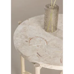 Sandhamn soffbord Ø40 cm - Beige