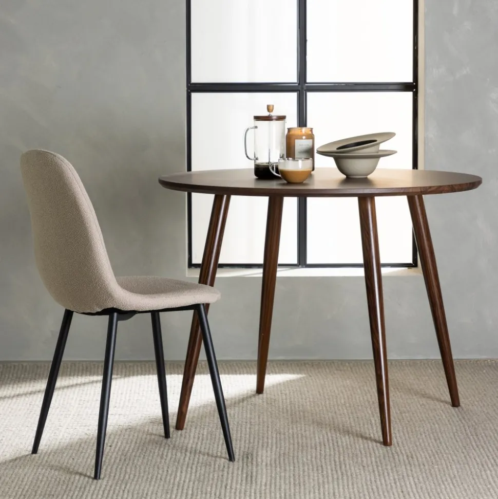 Sanford runt matbord i valnöt Ø100 cm