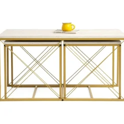 Satsbord Defne i 3 delar - Guld/marmor