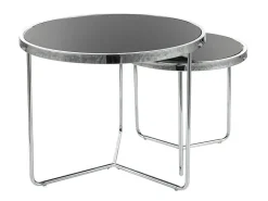 Satsbord svart / krom Ø50/40 cm - Salvador