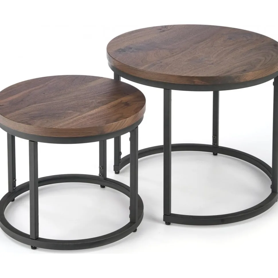 Satsbord valnöt/svart Ø43/53 cm - Tore