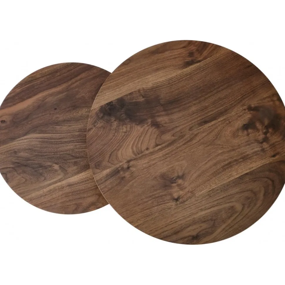 Satsbord valnöt/svart Ø43/53 cm - Tore