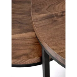 Satsbord valnöt/svart Ø43/53 cm - Tore