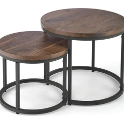 Satsbord valnöt/svart Ø43/53 cm - Tore + Möbeltassar