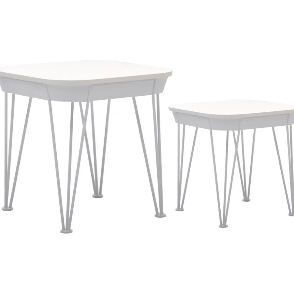 Satsbord 55x55 cm / 45x45 cm - Vit