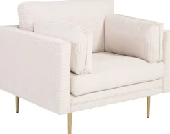 Savanna fåtölj - Ljusgrå manchester/mässing