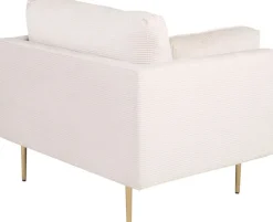 Savanna fåtölj - Ljusgrå manchester/mässing