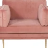 Savanna fåtölj - Rosa (sammet)/mässing