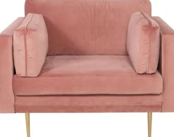 Savanna fåtölj - Rosa (sammet)/mässing